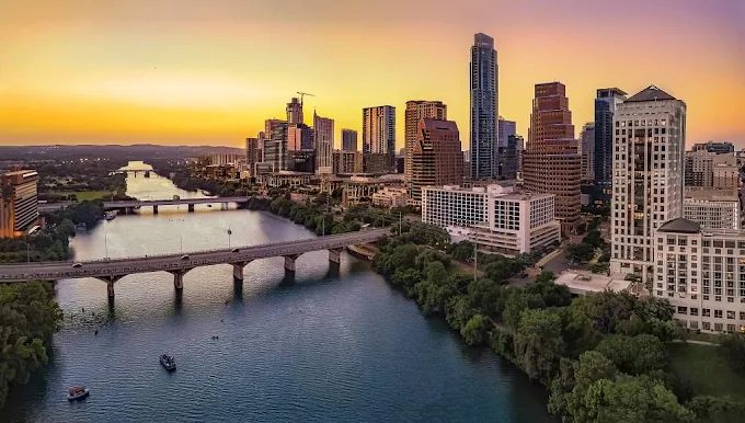 Austin skyline over Lady Bird Lake